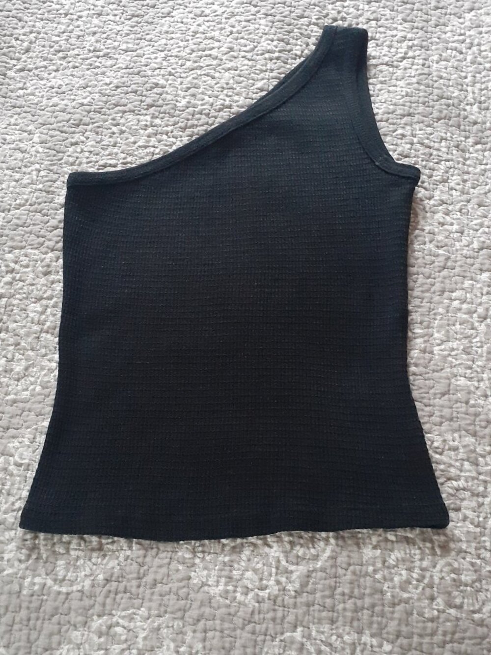 Vintage 90's Coolwear USA cotton stretch black one shoulder tank top size S